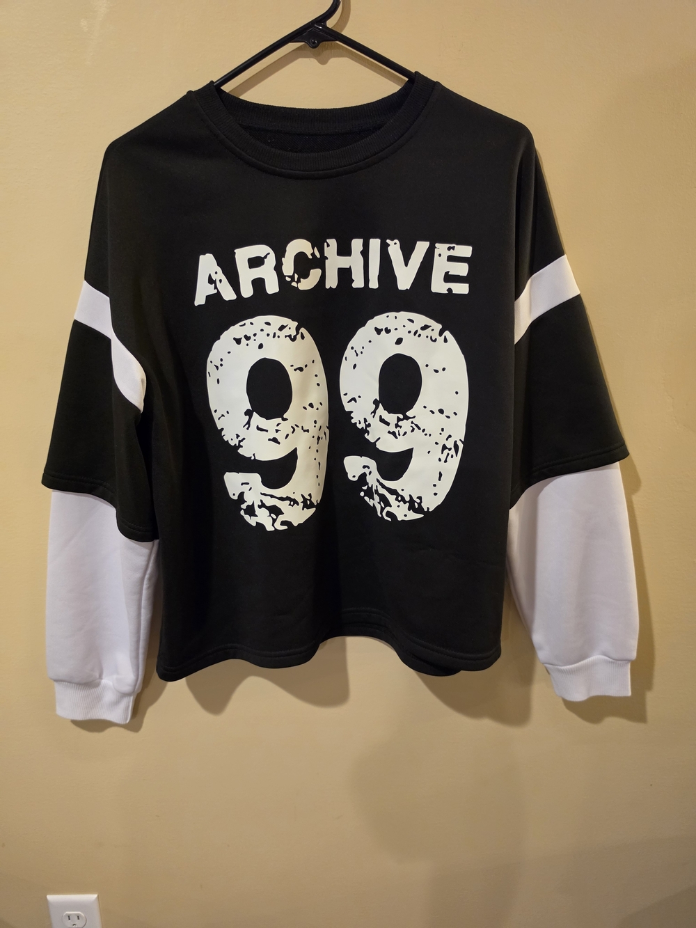 Archive 99 Black & White Layered-Look Kids Sweatshirt